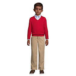 School Uniform Little Boys Cotton Modal Fine Gauge V-neck Sweater, alternative image