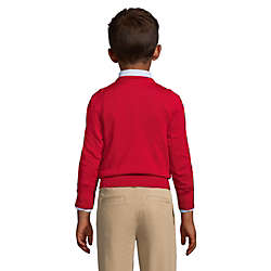 School Uniform Little Boys Cotton Modal Fine Gauge V-neck Sweater, Back