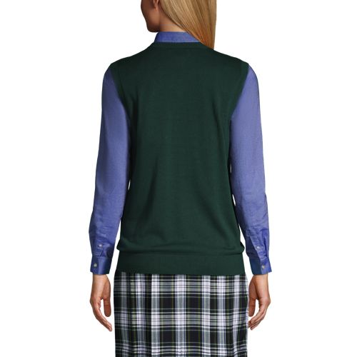 Women's Cotton Modal Fine Gauge Sweater Vest, Back