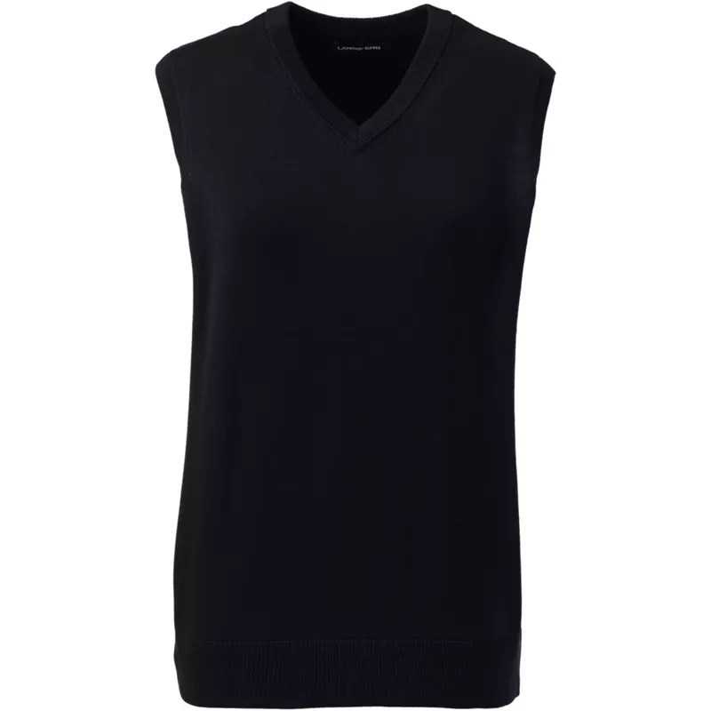Women's Cotton Modal Fine Gauge Sweater Vest, Front