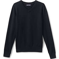 School Uniform Little Boys Cotton Modal Fine Gauge V-neck Sweater, Front