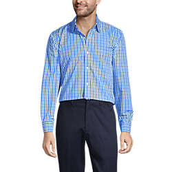 Men's Long Sleeve Straight Collar Patterned Broadcloth Shirt, Front
