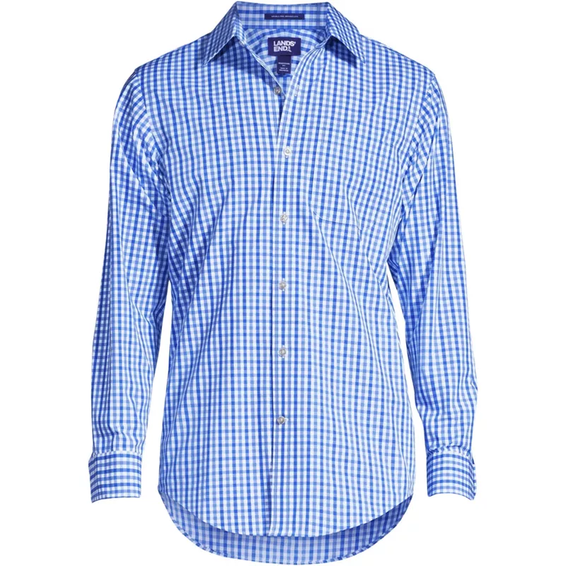 Men's Tailored Fit Straight Collar Patterned Broadcloth Shirt, Front