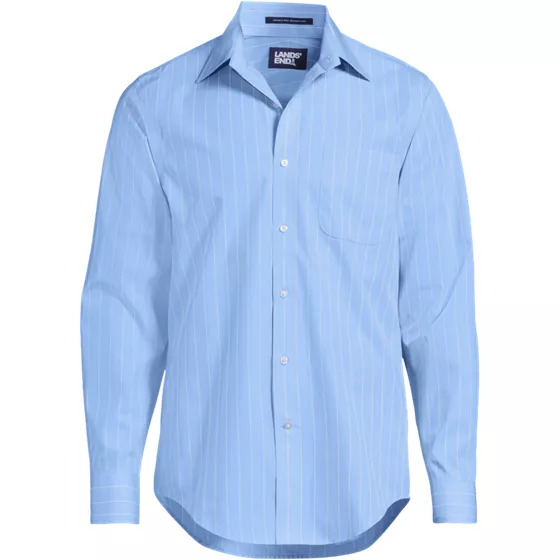 Men's Long Sleeve Straight Collar Patterned Broadcloth Shirt - primary