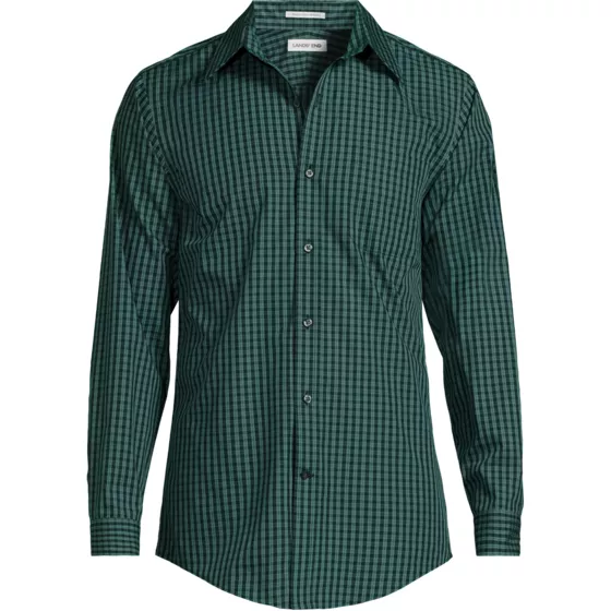School Uniform Men's Big Long Sleeve Straight Collar Patterned Broadcloth Shirt - primary