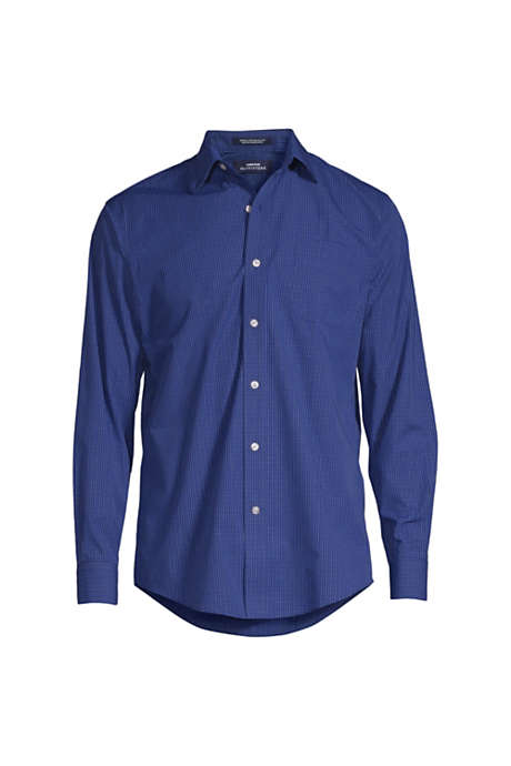 Men's Long Sleeve Straight Collar Patterned Broadcloth
