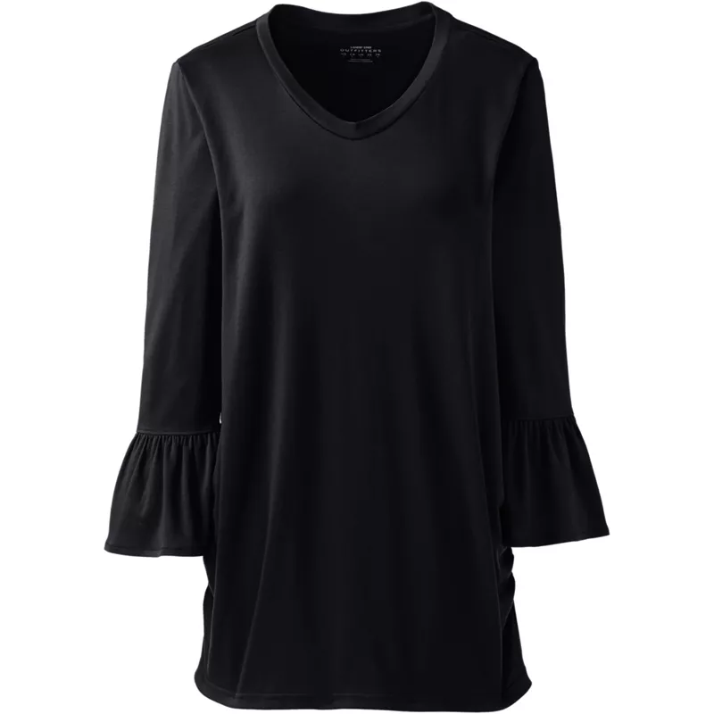 Women's Supima Micro Modal Maternity Rounded V-neck Top, Front