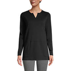 Women's Cotton Polyester Long Sleeve Tunic with Pockets, Front