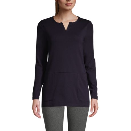 rarembellish Tops for Women Womens Cotton Knitted Long Sleeve Lightweight Tunic Sweatshirt Tops 