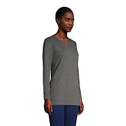 Women's Cotton Polyester Long Sleeve Tunic with Pockets, alternative image