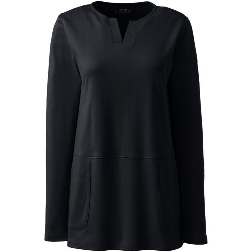 Women's Cotton Polyester Long Sleeve Tunic with Pockets