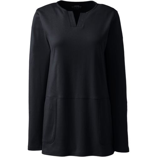 Black Dot Swing Panel Long Sleeve Tunic