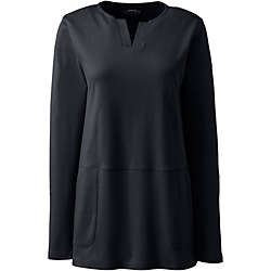 Women's Cotton Polyester Long Sleeve Tunic with Pockets, Front