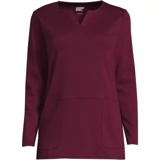 Women's Cotton Polyester Long Sleeve Tunic with Pockets - primary
