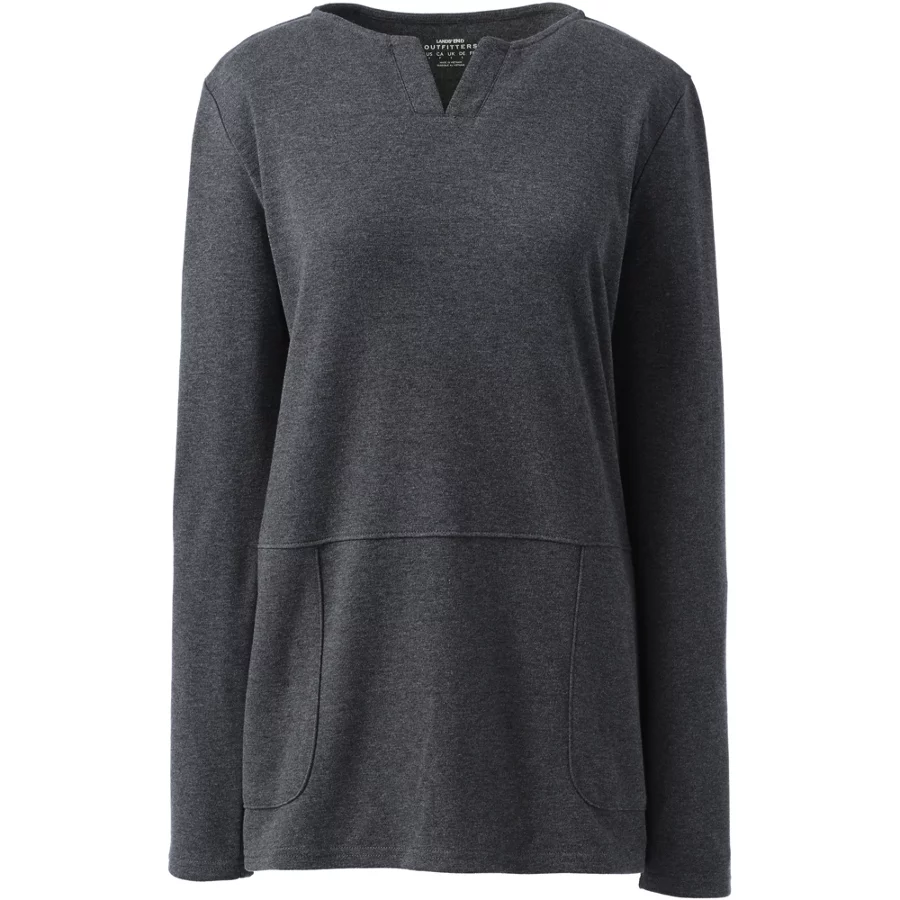 School Uniform Women's Cotton Polyester Long Sleeve Tunic With Pockets