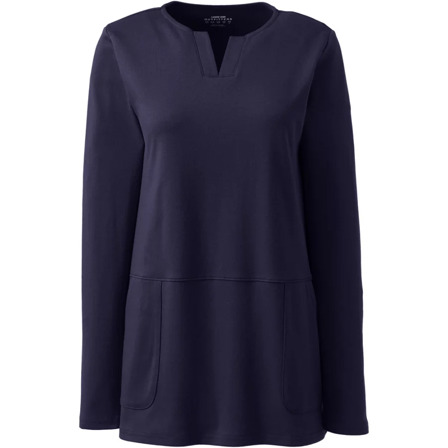 School Uniform Women's Cotton Polyester Long Sleeve Tunic With Pockets view 1