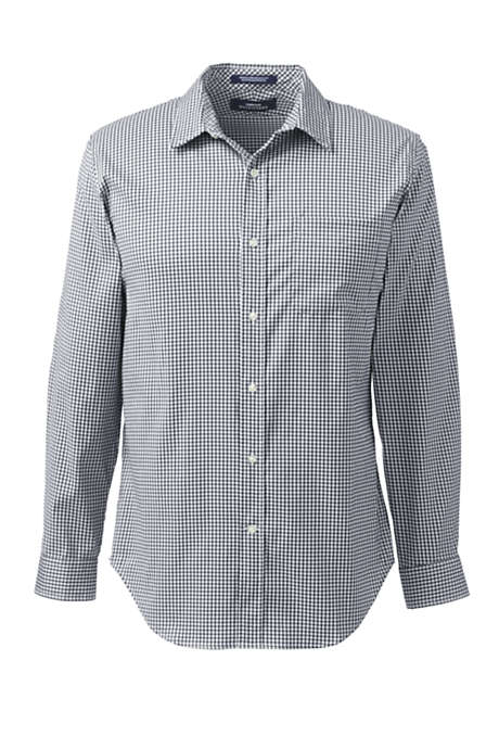 Men's Long Sleeve Straight Collar Tailored Pattern Stretch Shirt