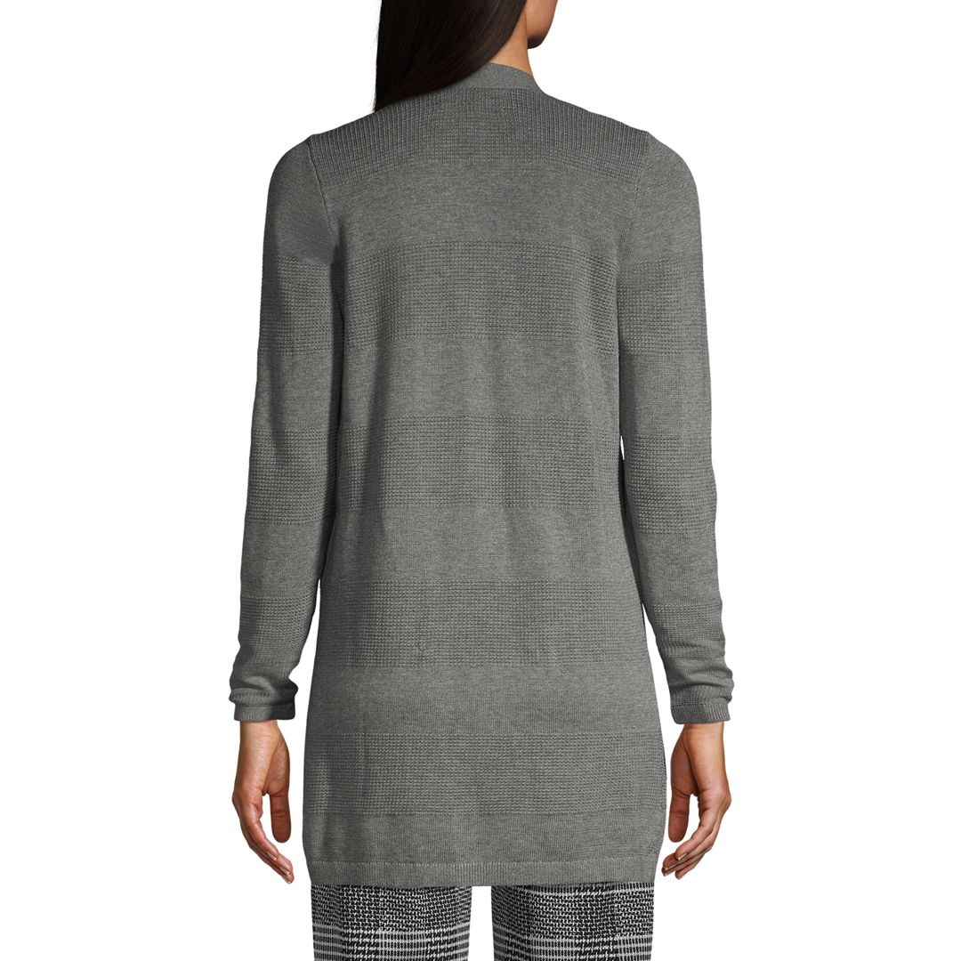 School Uniform Women's Cotton Modal Texture Stripe Open Cardigan Sweater