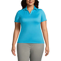 Women's Plus Size Short Sleeve Rapid Dry Sport Neck Polo Shirt, Front