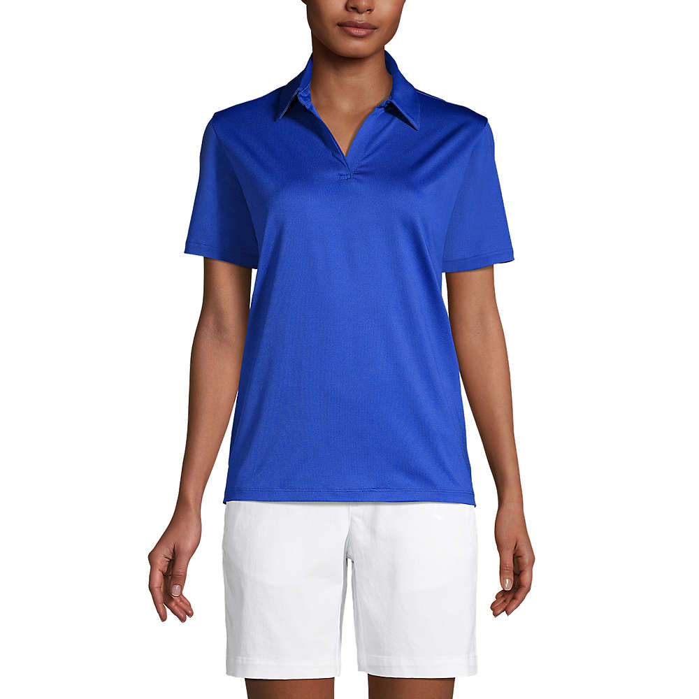 School Uniform Women's Short Sleeve Rapid Dry Sport Neck Polo Shirt, Front