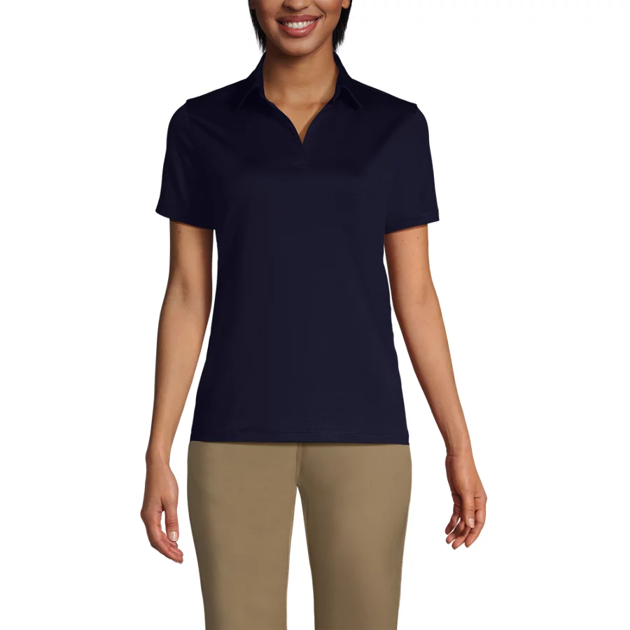 Women's Rapid Dry Performance Sport Neck Short Sleeve Polo Shirt view 2