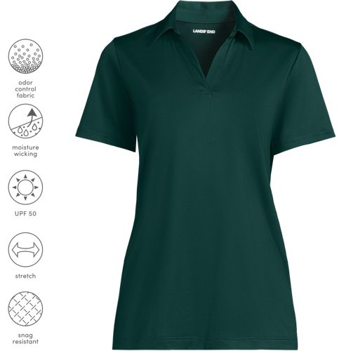 Women's Short Sleeve Rapid Dry Sport Neck Polo Shirt | Lands