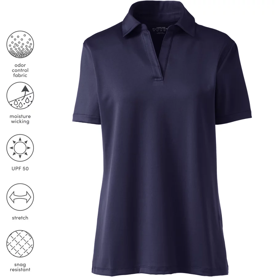 Women's Rapid Dry Performance Sport Neck Short Sleeve Polo Shirt view 4