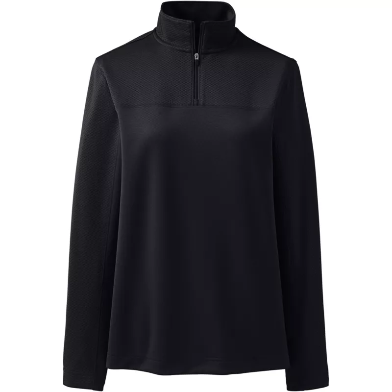 Women's Textured Quarter Zip Pullover, Front