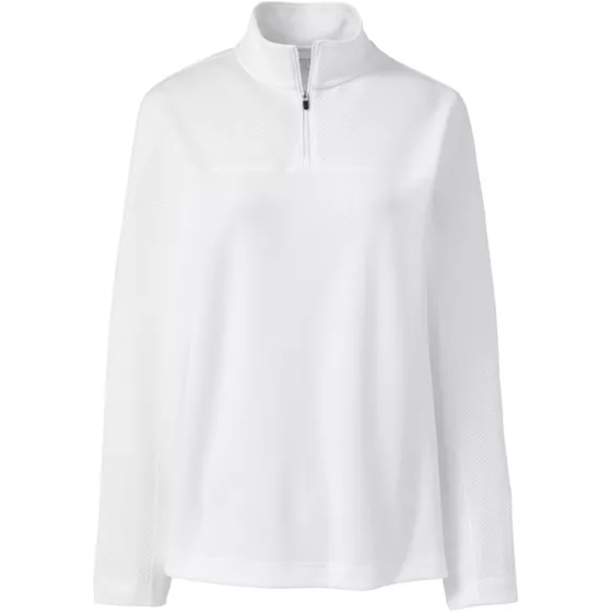 Women's Plus Size Textured Quarter Zip Pullover - primary