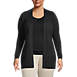 Women's Plus Size Cotton Modal Texture Stripe Open Cardigan Sweater, Front