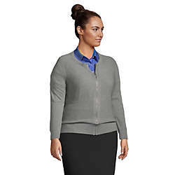 Women's Plus Size Cotton Modal Zip Cardigan Sweater Jacket, alternative image