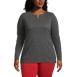 School Uniform Women's Plus Size Cotton Polyester Long Sleeve Tunic with Pockets, Front