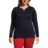 School Uniform Women's Plus Size Cotton Polyester Long Sleeve Tunic with Pockets, Front