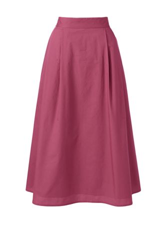 ＜ランズエンド＞レディス・コットンポプリン・スカート／後ろゴム/XL/ピンク画像