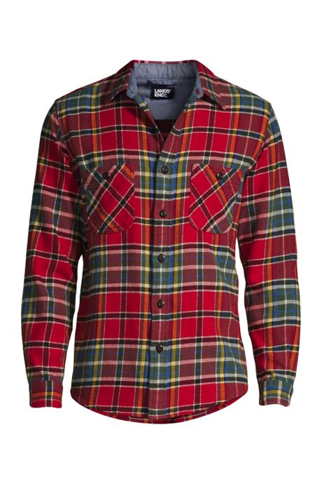 Mid West Men's Red Plaid Flannel Work Collared Shirt Christmas Stocking 