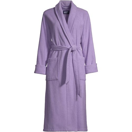 Lands End Womens Cotton Terry Long Spa Bath Robe 