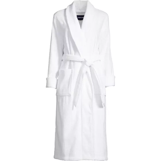 Women's Cotton Terry Long Spa Bath Robe - primary
