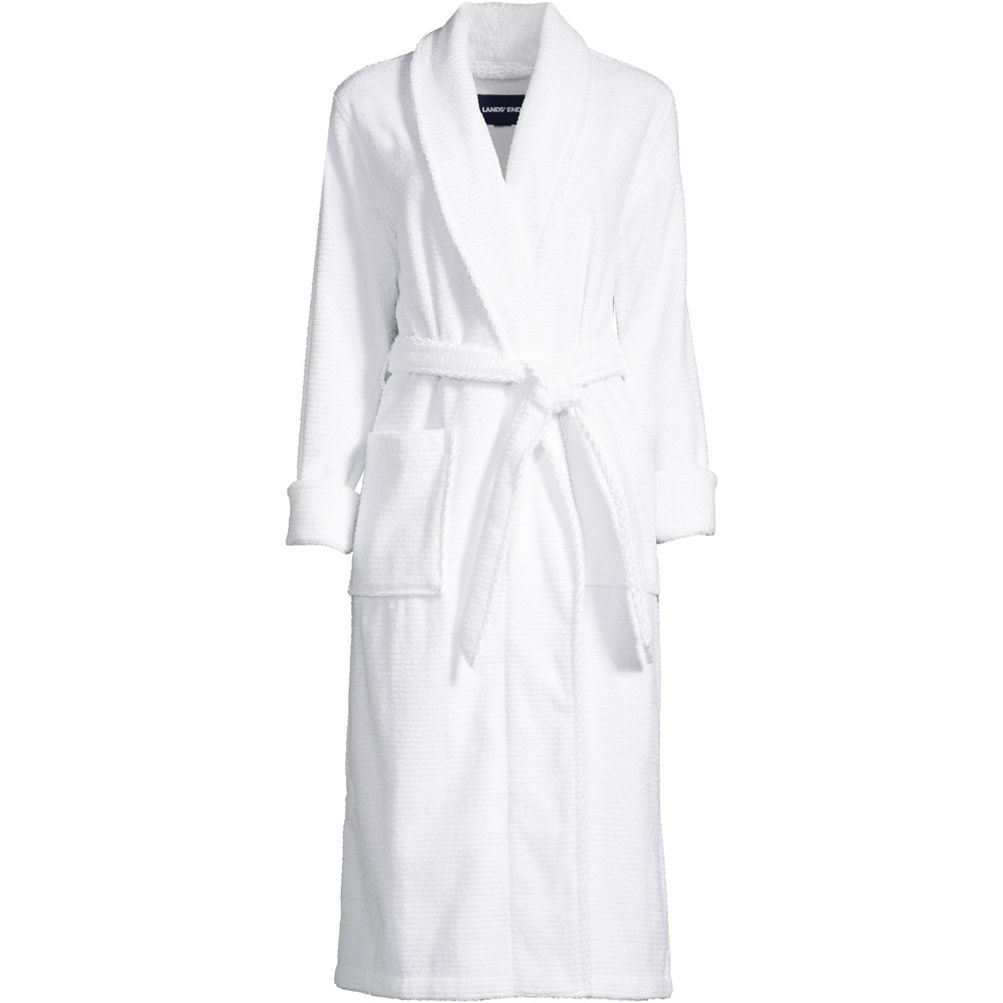 Women s Cotton Terry Long Spa Bath Robe Lands End