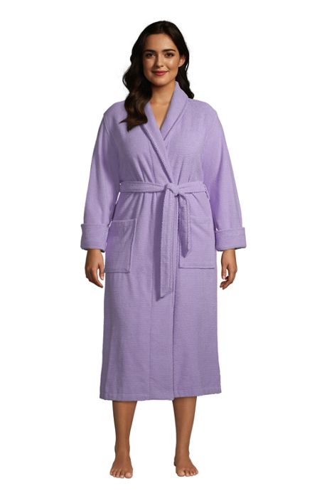 Womens Solid Color Long Robe Lingerie Plus Size Nightgown Sleepwear BS