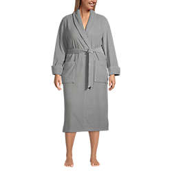 Women's Plus Size Cotton Terry Long Spa Bath Robe, Front
