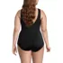 Women's Plus Size Mastectomy Scoop Neck Tugless One Piece Swimsuit, Back
