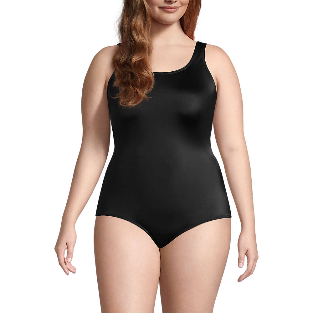 Women's Plus Size Mastectomy Chlorine Resistant Tugless One Piece Swimsuit Soft Cup, Front