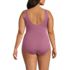 Women's Plus Size Tugless Low Leg One Piece Swimsuit, Back