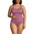 Women's Plus Size Tugless Low Leg One Piece Swimsuit, Front