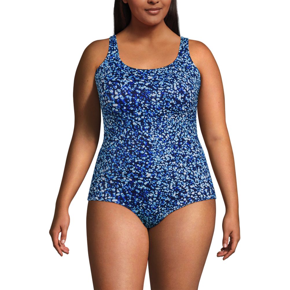 Women's Lands' End DD-Cup Tugless Chlorine Resistant One-Piece Swimsuit