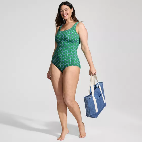 Women's Plus Size Tugless Low Leg One Piece Swimsuit - primary