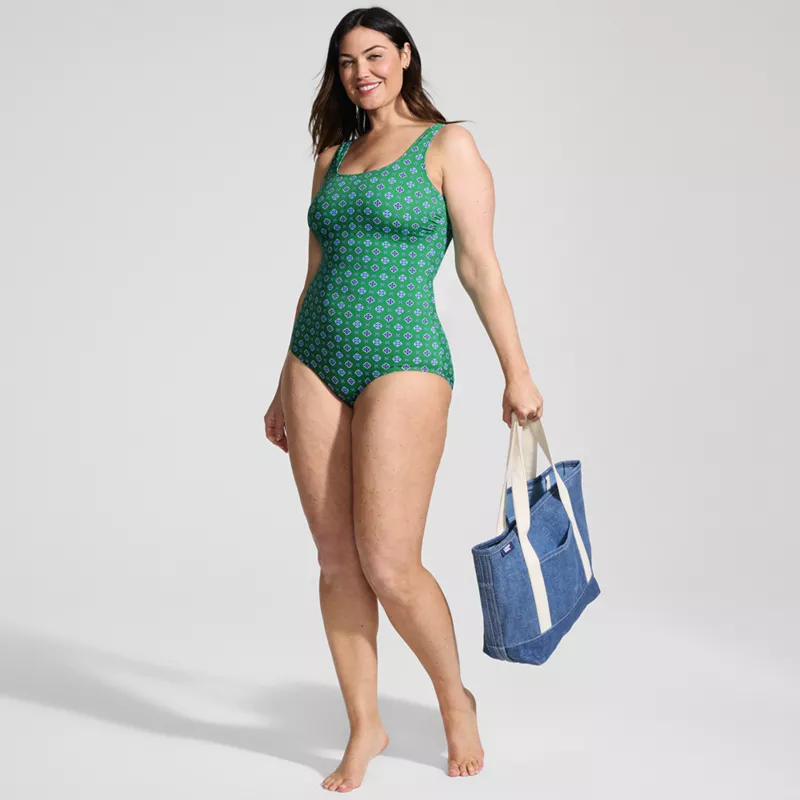 Women's Plus Size Tugless Low Leg One Piece Swimsuit, alternative image