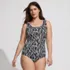 Women's Plus Size Tugless Low Leg One Piece Swimsuit, Front