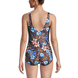 Women's Chlorine Resistant Scoop Neck Soft Cup Tugless Sporty One Piece Swimsuit Print, Back