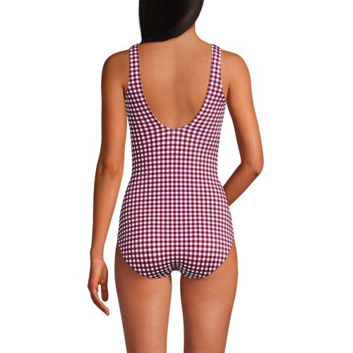 Women's Tugless Low Leg One Piece Swimsuit, Back